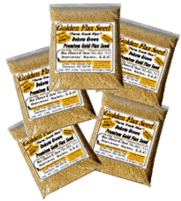 Whole Golden Flax Seed packaged in 3 lb  bags